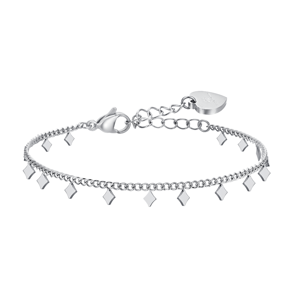 WOMEN'S STEEL ANKLET WITH DIAMONDS