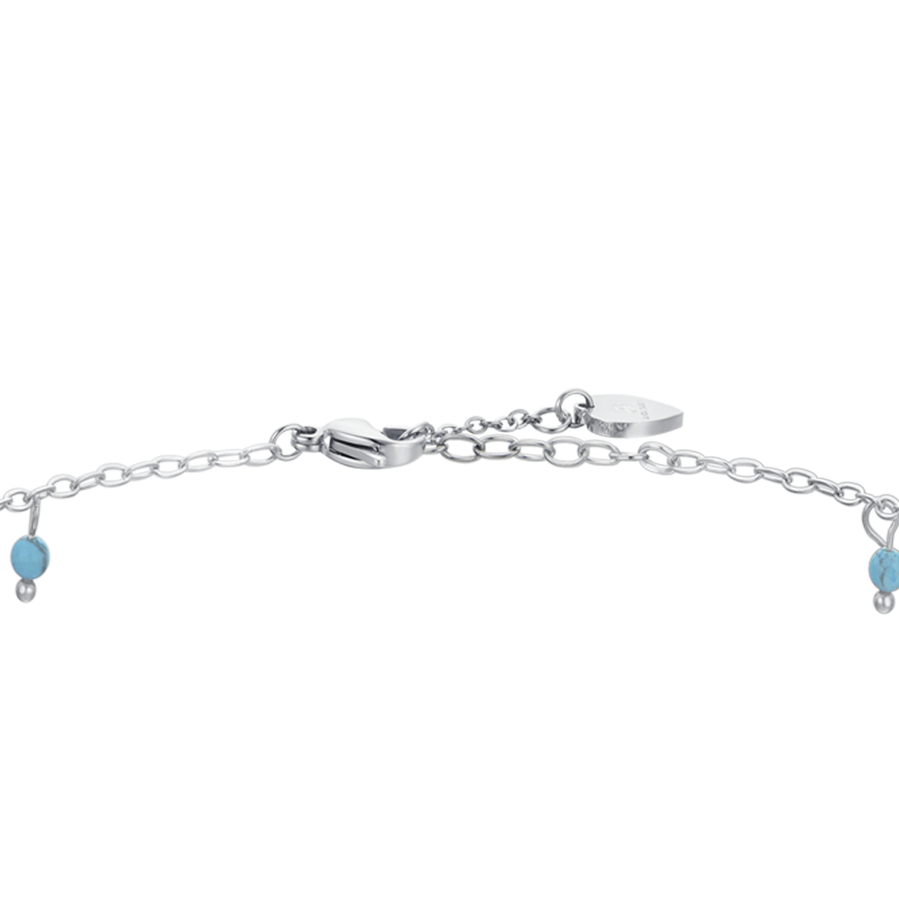 WOMEN'S STEEL ANKLET TURQUOISE STONES