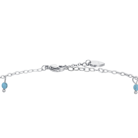 WOMEN'S STEEL ANKLET TURQUOISE STONES