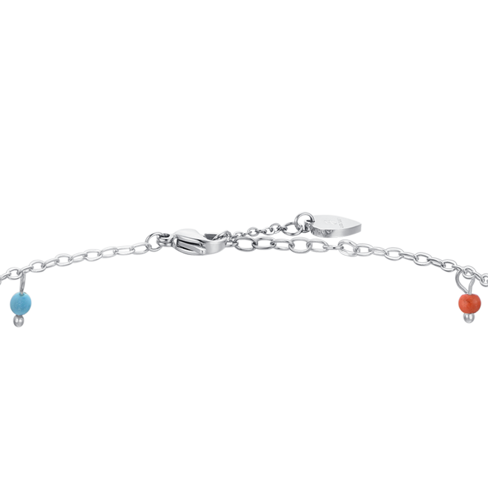 WOMEN'S STEEL ANKLET MULTICOLOR STONES