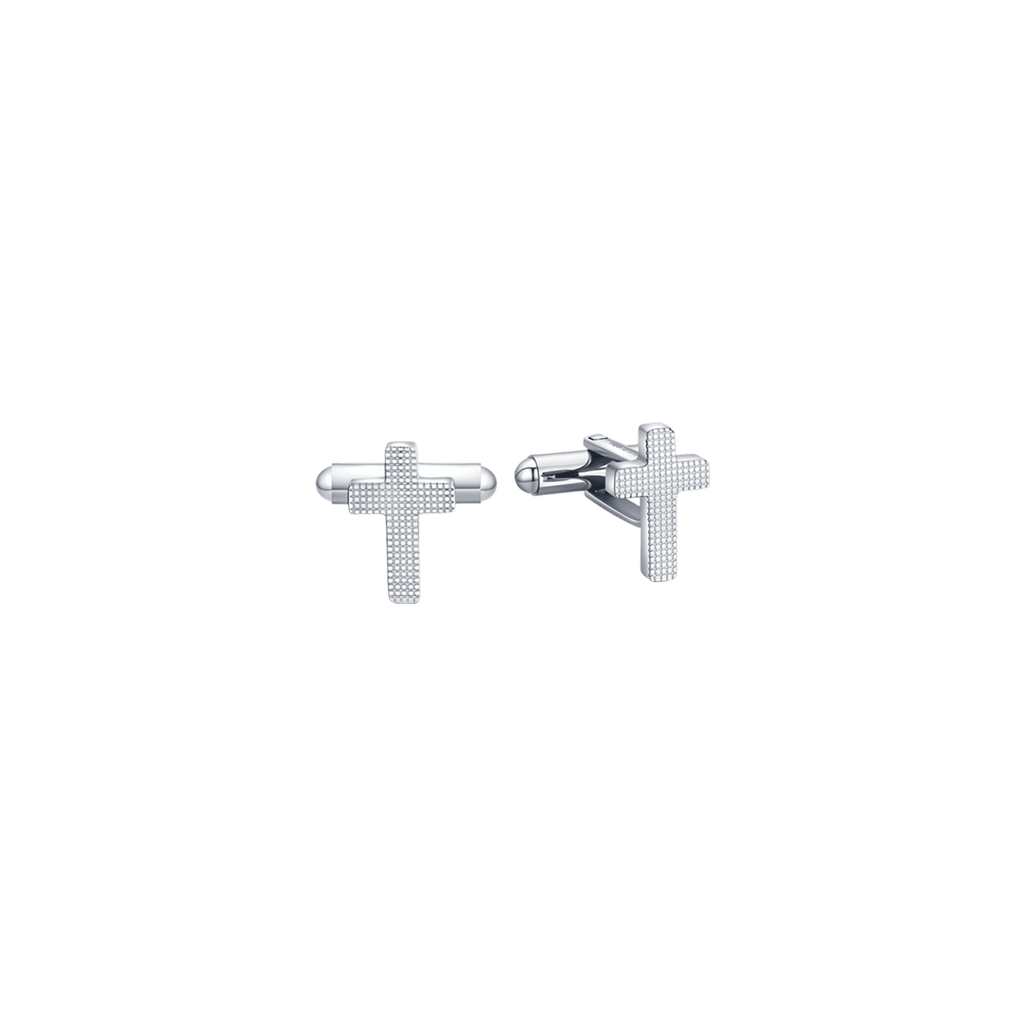 STEEL MEN'S CUFFLINKS WITH CROSS