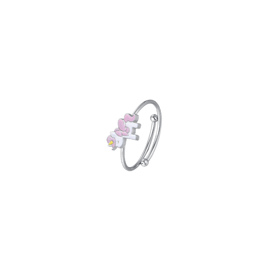 STEEL GIRL RING WITH UNICORN