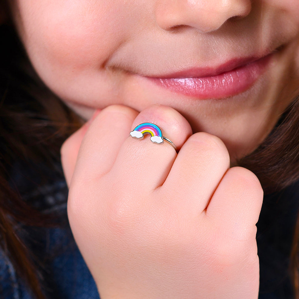 RAINBOW STEEL GIRL RING