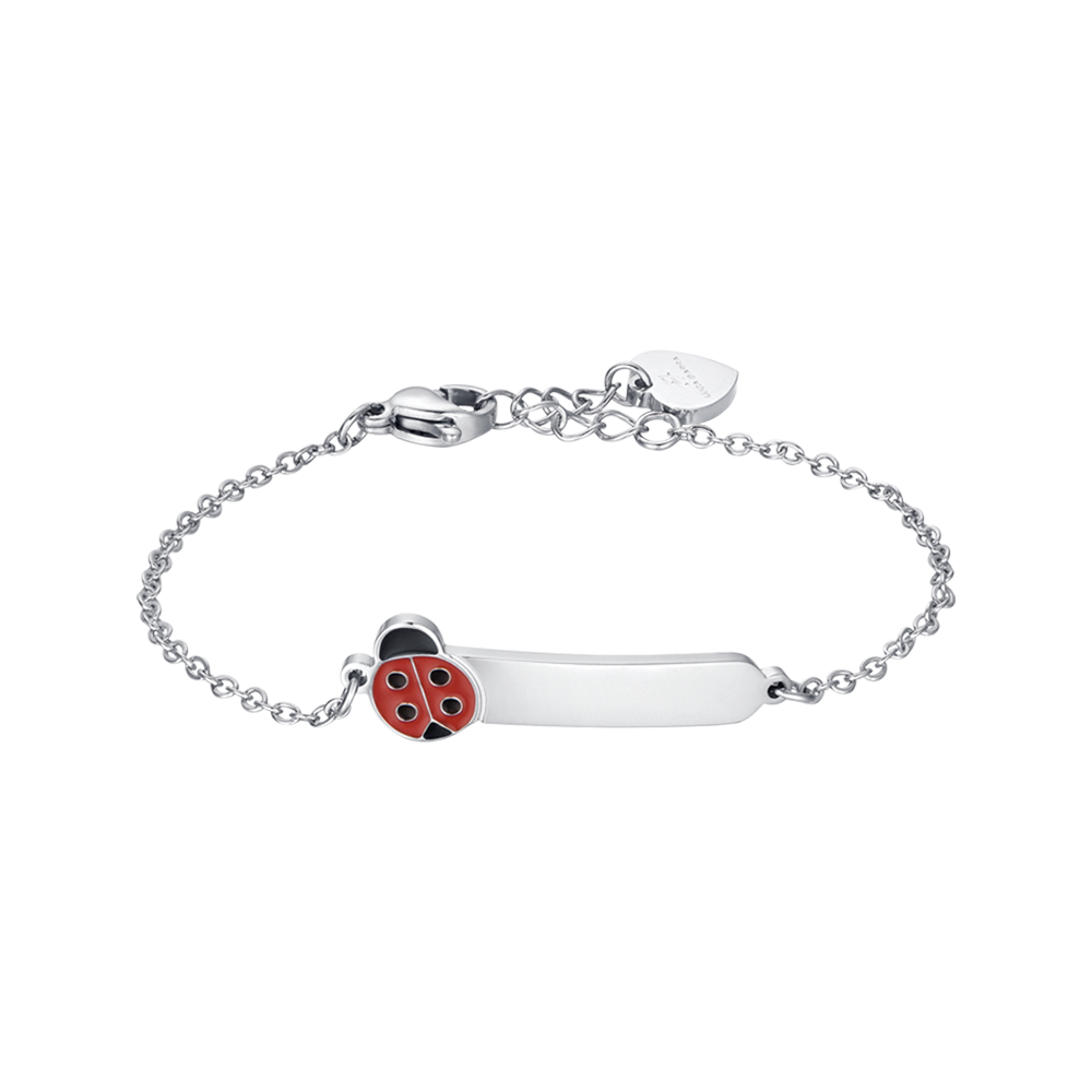 GIRL STEEL CUSTOMIZABLE BRACELET WITH LADYBUG