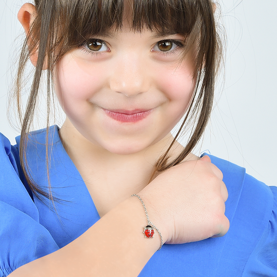 GIRL STEEL BRACELET WITH LADYBUG