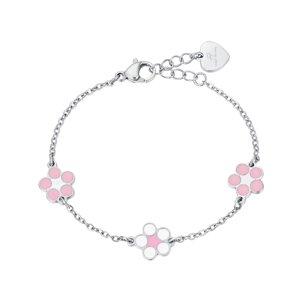 BABY BRACELET IN STEEL WITH FLOWERS Luca Barra