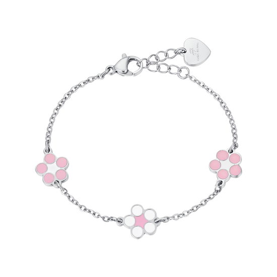 BABY BRACELET IN STEEL WITH FLOWERS Luca Barra