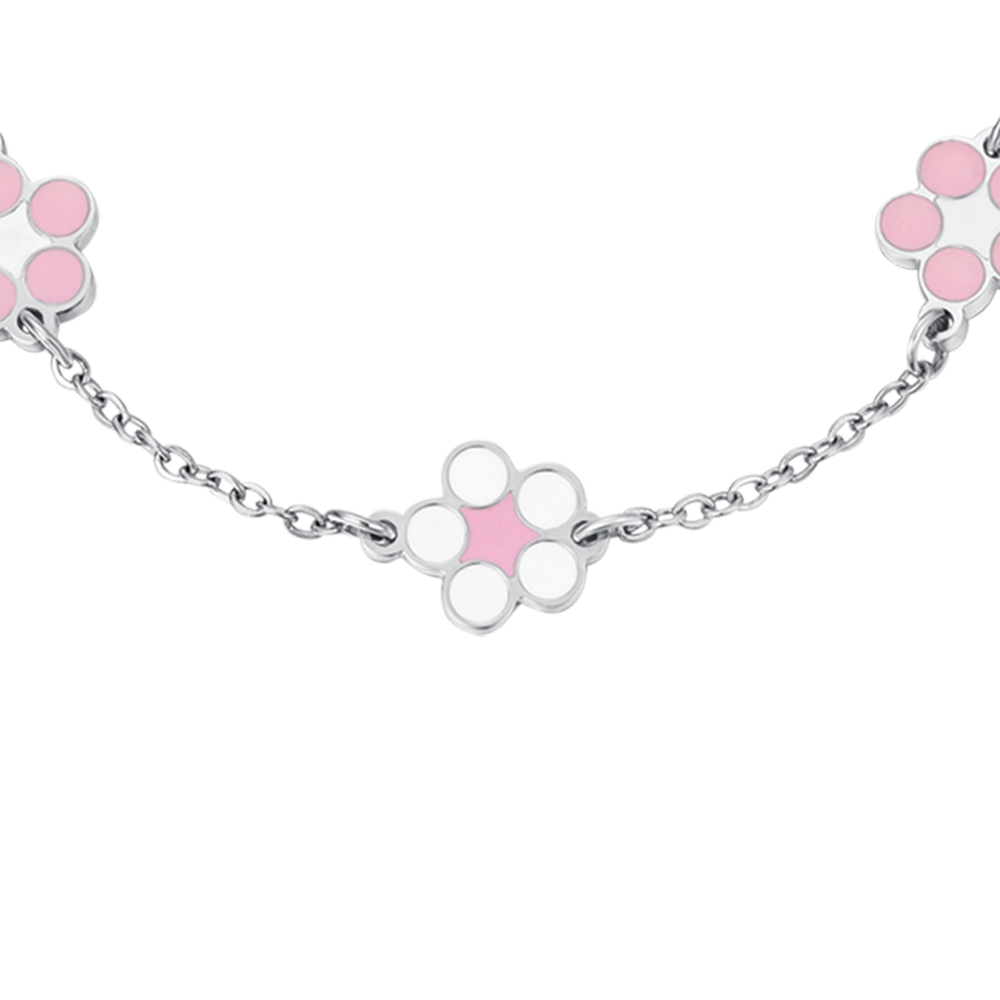 STEEL GIRL BRACELET WITH FLOWERS