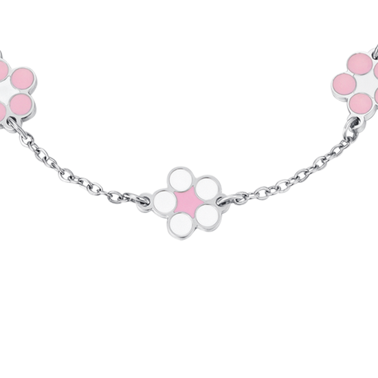 STEEL GIRL BRACELET WITH FLOWERS