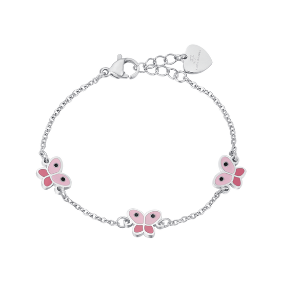 STEEL GIRL BRACELET WITH BUTTERFLIES