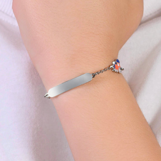 STEEL BABY BRACELET WITH TRAIN