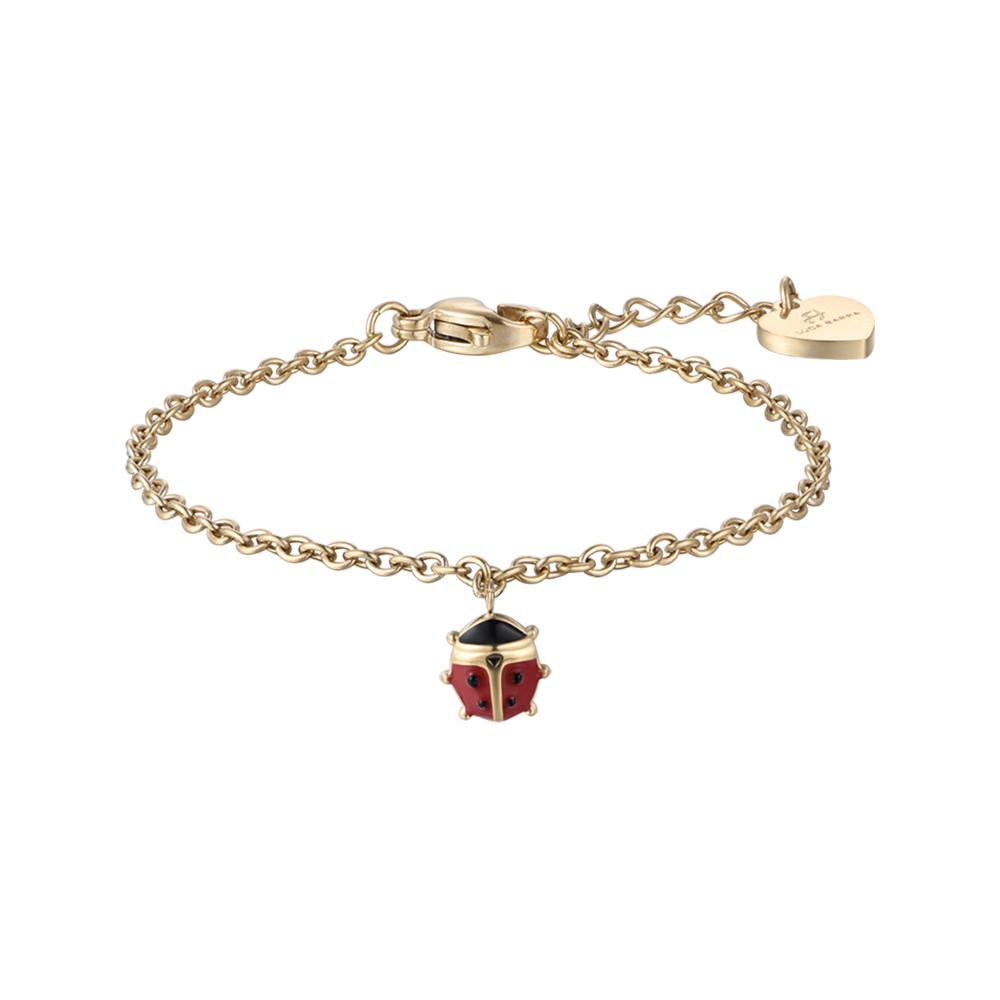 IP GOLD STEEL GIRL BRACELET WITH LADYBUG