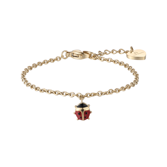 IP GOLD STEEL GIRL BRACELET WITH LADYBUG