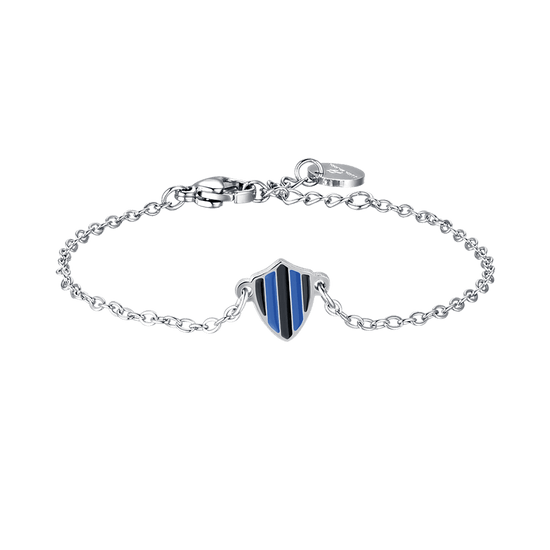 STEEL BABY BRACELET WITH WHITE AND BLUE ENAMEL