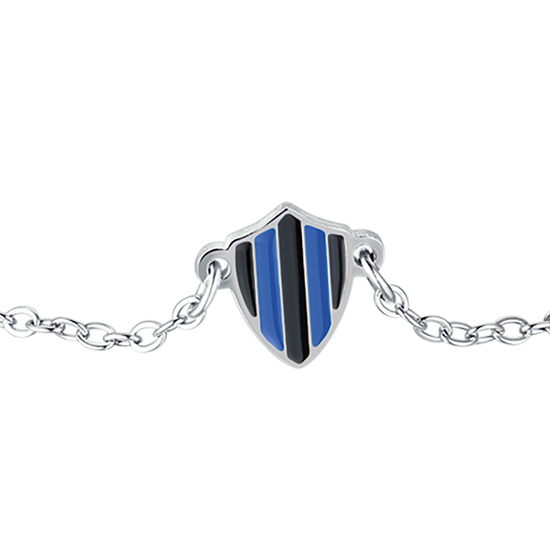 STEEL BABY BRACELET WITH WHITE AND BLUE ENAMEL