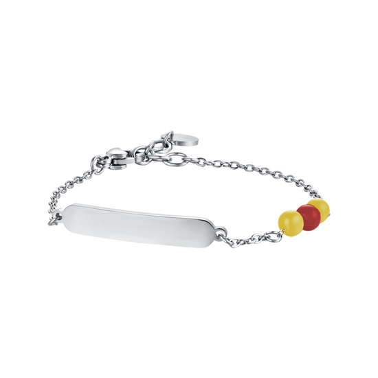 STEEL BABY BRACELET WITH YELLOW AND RED STONES