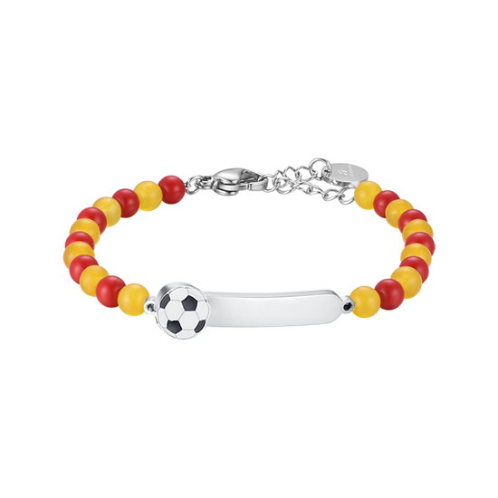 STEEL BABY BRACELET WITH RED AND YELLOW STONES