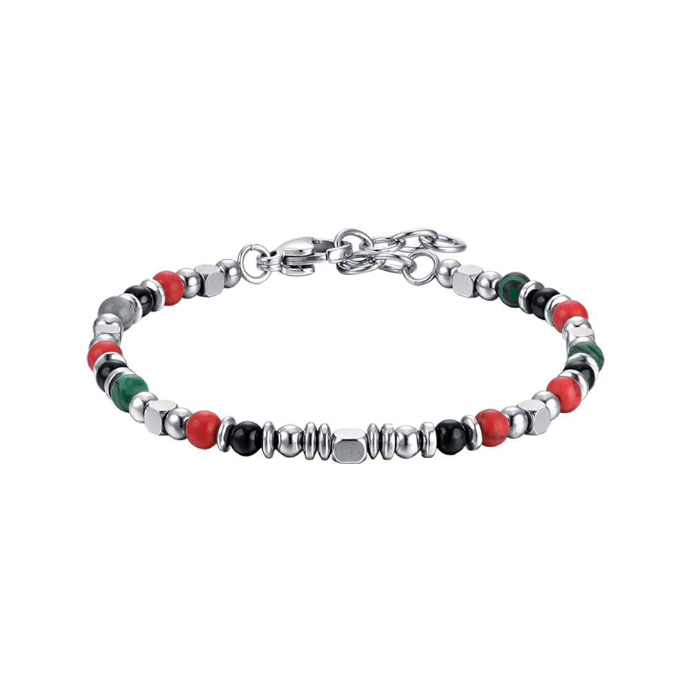 STEEL BABY BRACELET WITH MULTICOLOR STONES