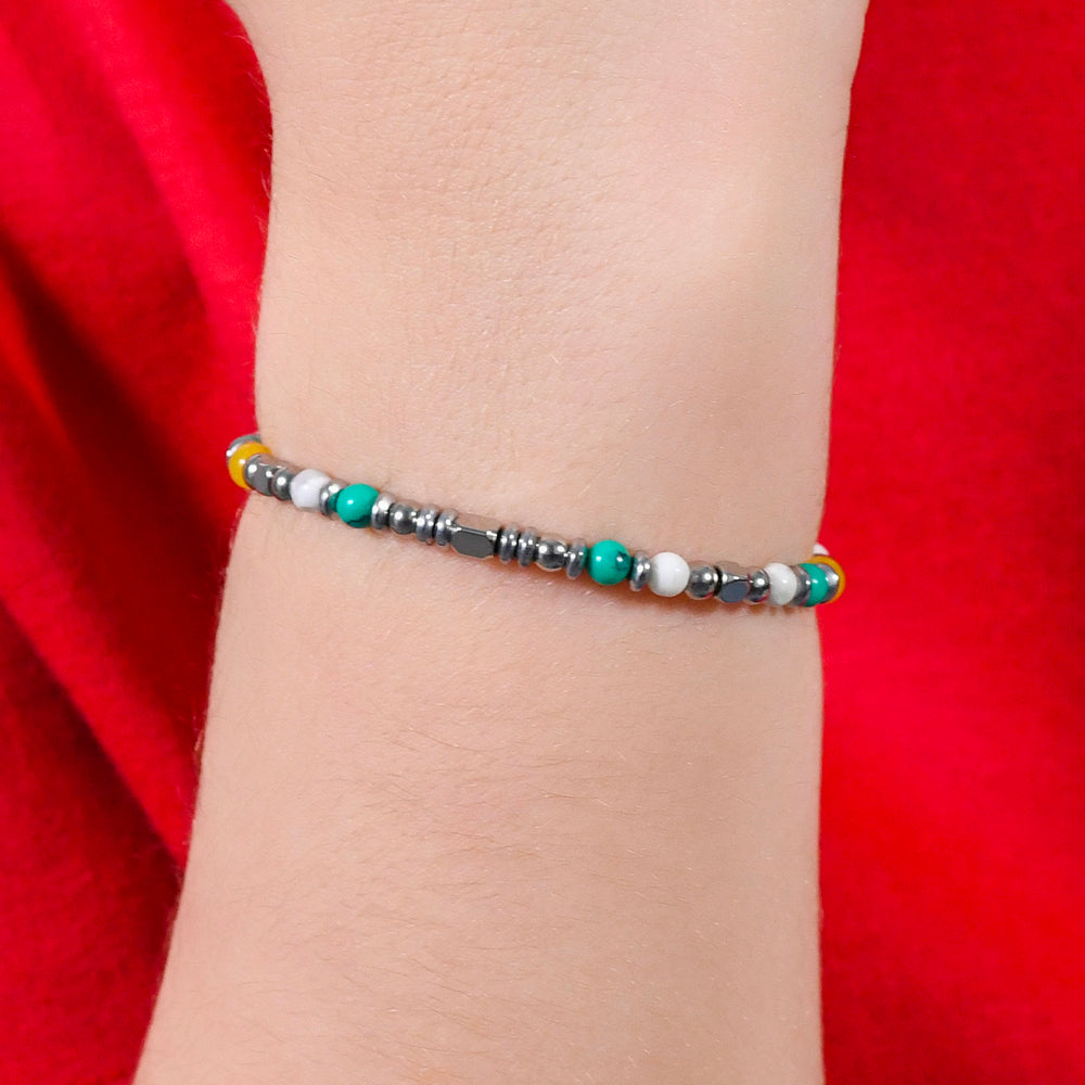 STEEL BABY BRACELET WITH MULTICOLOR STONES