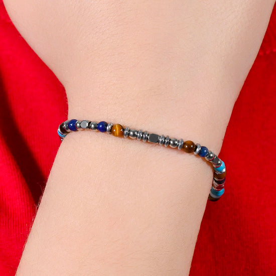 STEEL BABY BRACELET WITH MULTICOLOR STONES