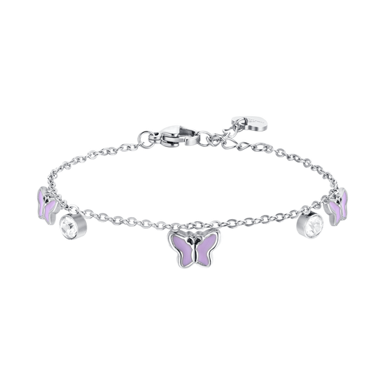 BABY BRACELET IN STEEL ENAMEL VIOLET Luca Barra