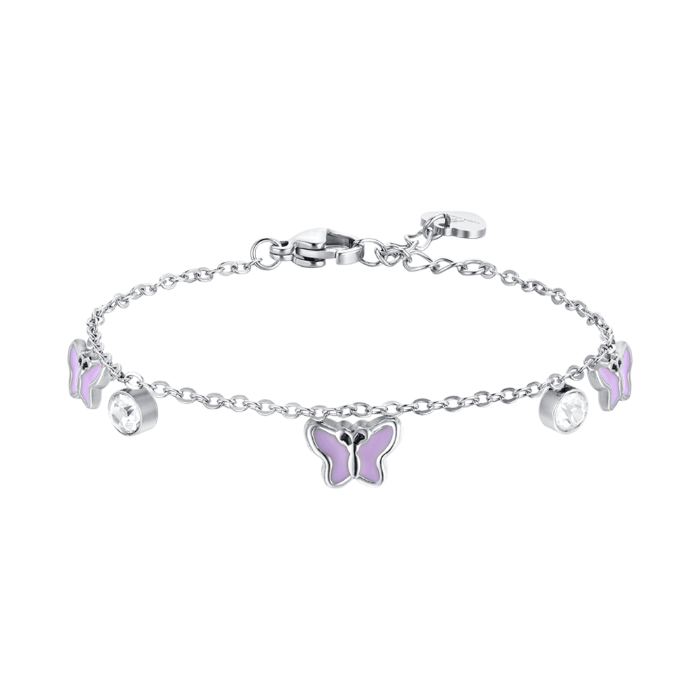 BABY BRACELET IN STEEL ENAMEL VIOLET Luca Barra