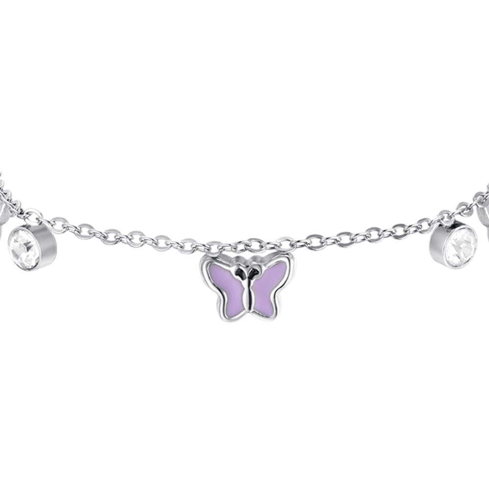 PURPLE ENAMEL STEEL GIRL BRACELET