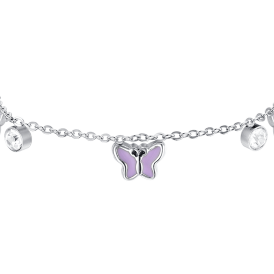 PURPLE ENAMEL STEEL GIRL BRACELET