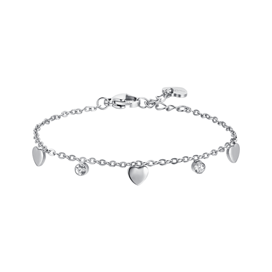 HEARTS AND CRYSTALS STEEL GIRL BRACELET