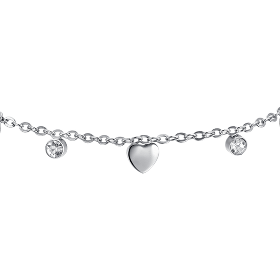 HEARTS AND CRYSTALS STEEL GIRL BRACELET