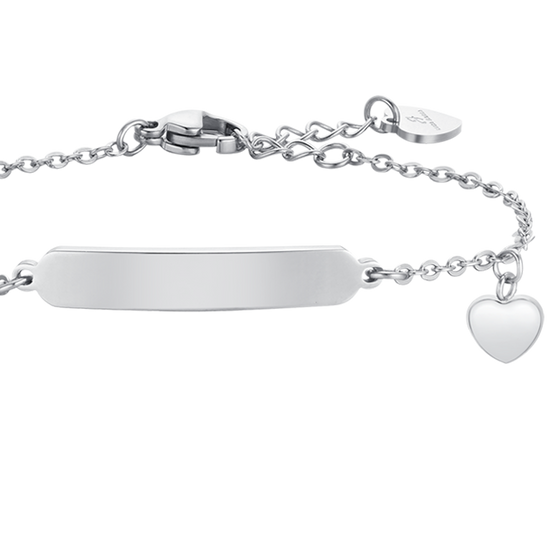 STEEL HEARTS AND PLATE GIRL BRACELET