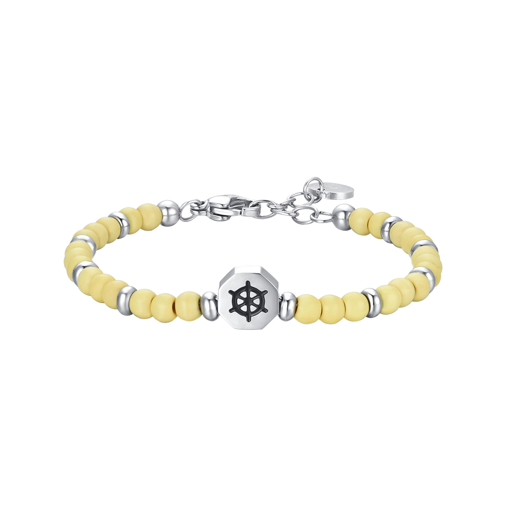 STEEL RUDDER BABY BRACELET WITH YELLOW STONES