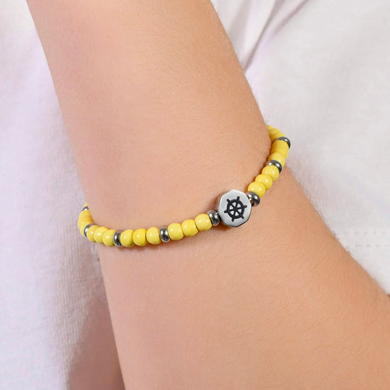 STEEL RUDDER BABY BRACELET WITH YELLOW STONES