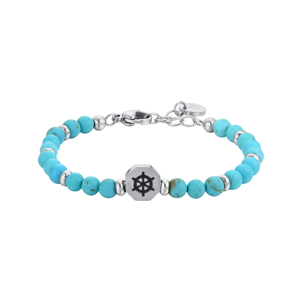 STEEL RUDDER BABY BRACELET WITH TURQUOISE STONES