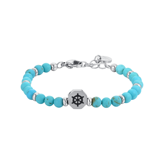 STEEL RUDDER BABY BRACELET WITH TURQUOISE STONES