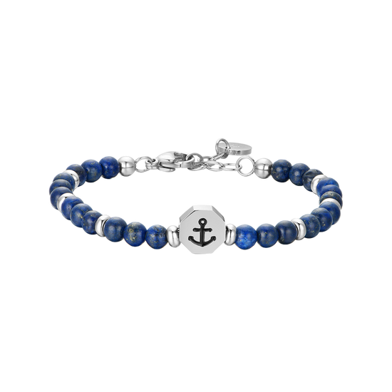 STEEL ANCHOR BABY BRACELET WITH BLUE STONES