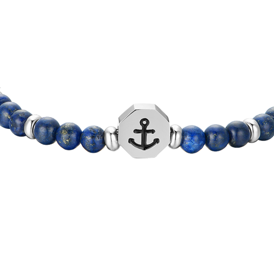 STEEL ANCHOR BABY BRACELET WITH BLUE STONES