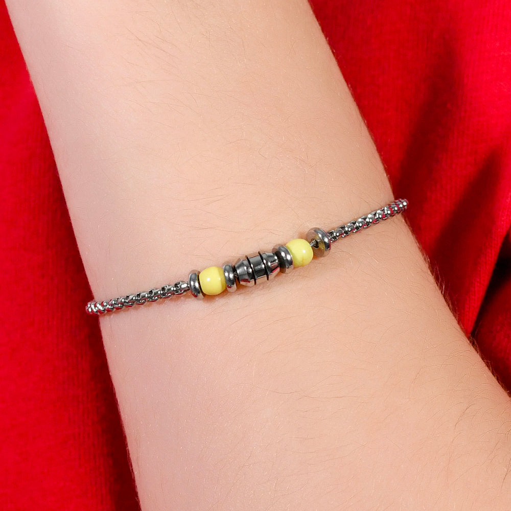 YELLOW STONES STEEL BABY BRACELET