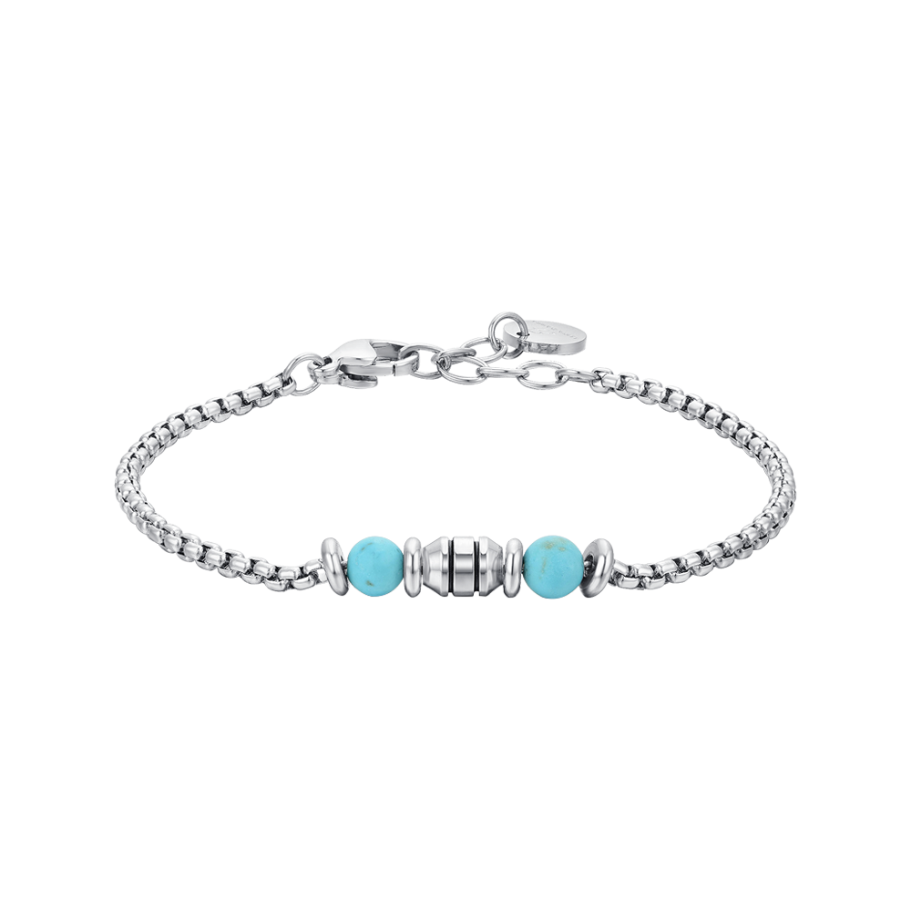 TURQUOISE STONES STEEL BABY BRACELET Luca Barra