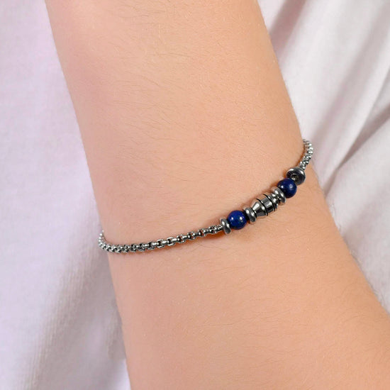 BLUE STONES STEEL CHILD BRACELET Luca Barra