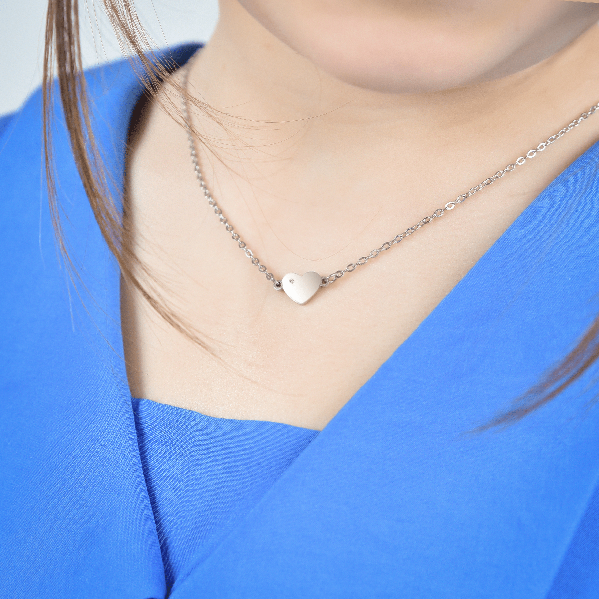 STEEL GIRL NECKLACE WITH HEART