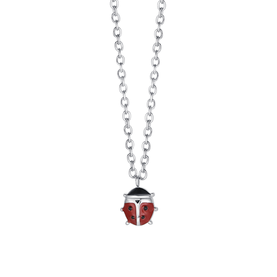 GIRL STEEL NECKLACE WITH LADYBUG