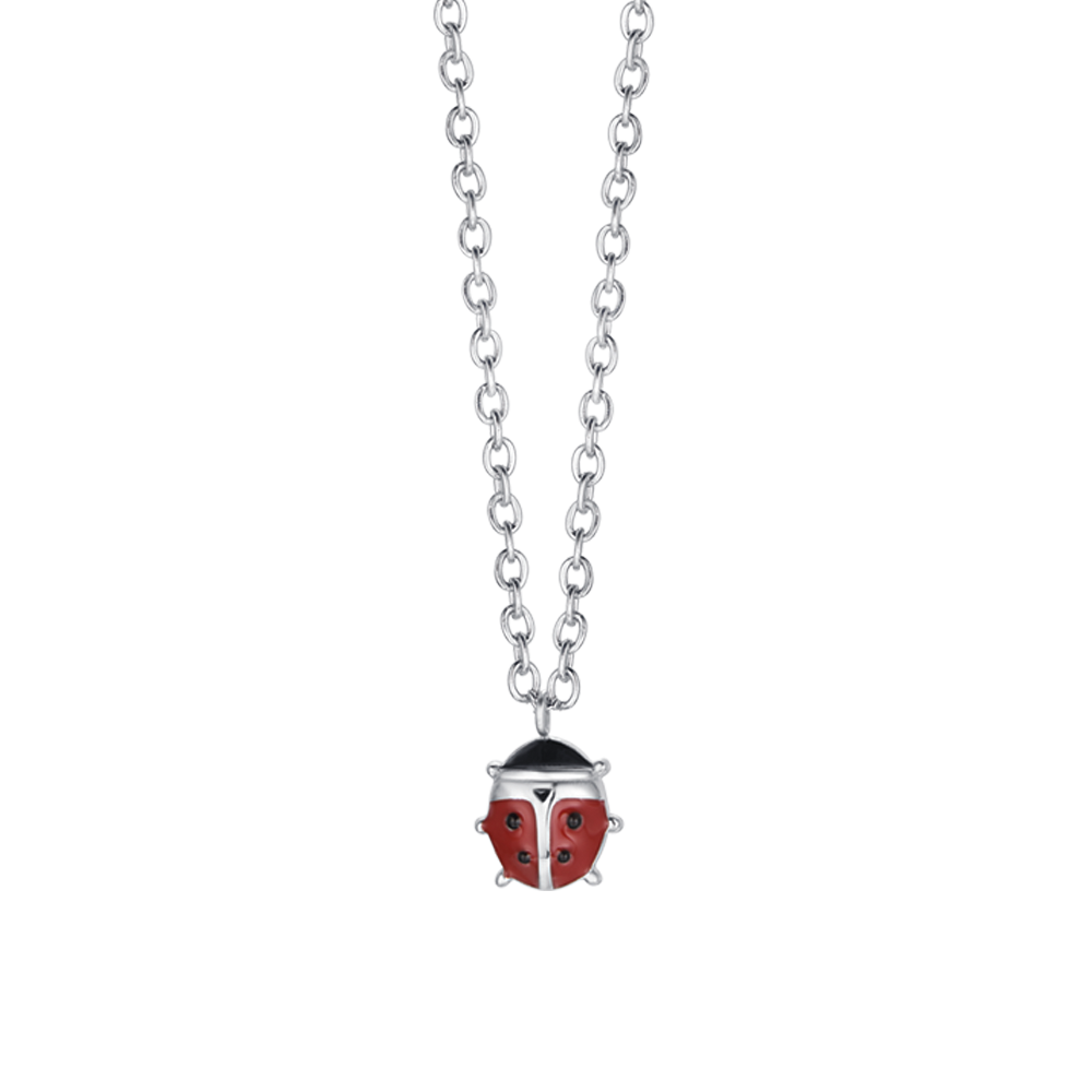 GIRL STEEL NECKLACE WITH LADYBUG