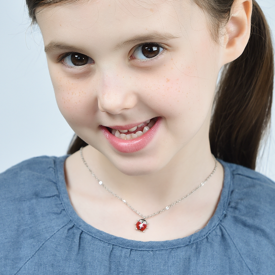 GIRL STEEL NECKLACE WITH LADYBUG