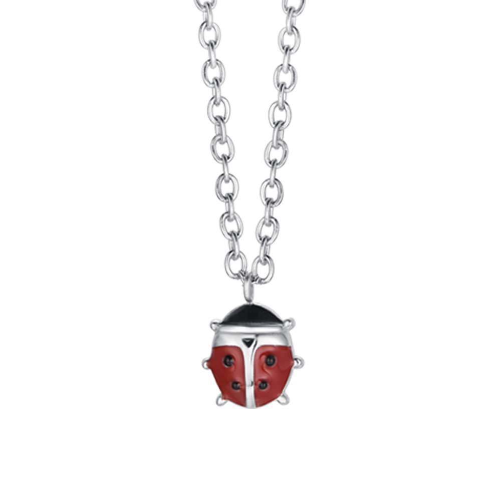 GIRL STEEL NECKLACE WITH LADYBUG