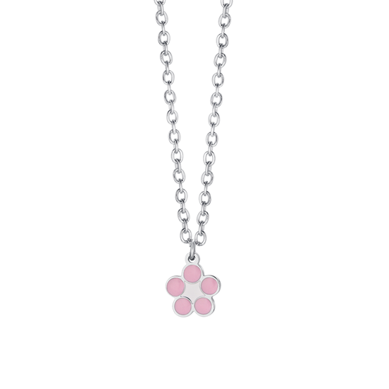 STEEL GIRL NECKLACE WITH FLOWER