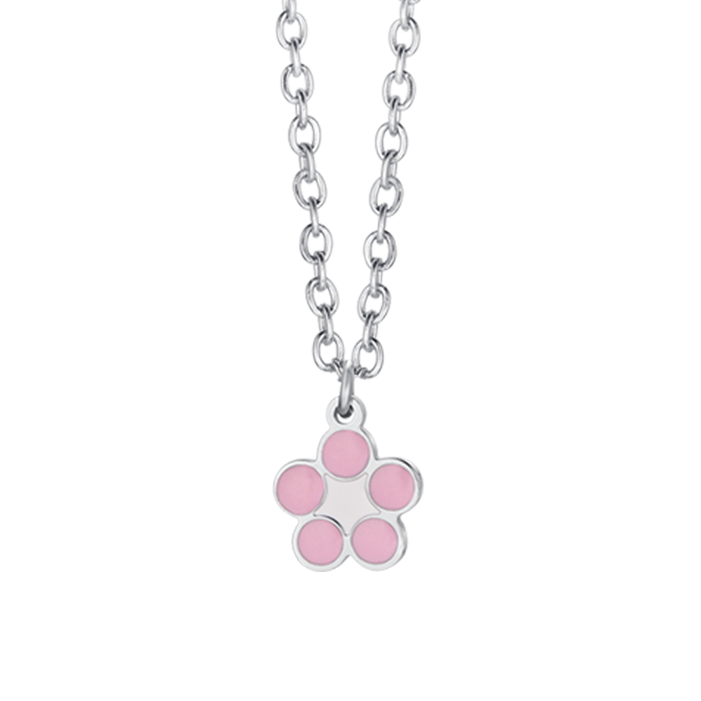 CHILD'S NECKLACE IN STEEL WITH FLOWER Luca Barra