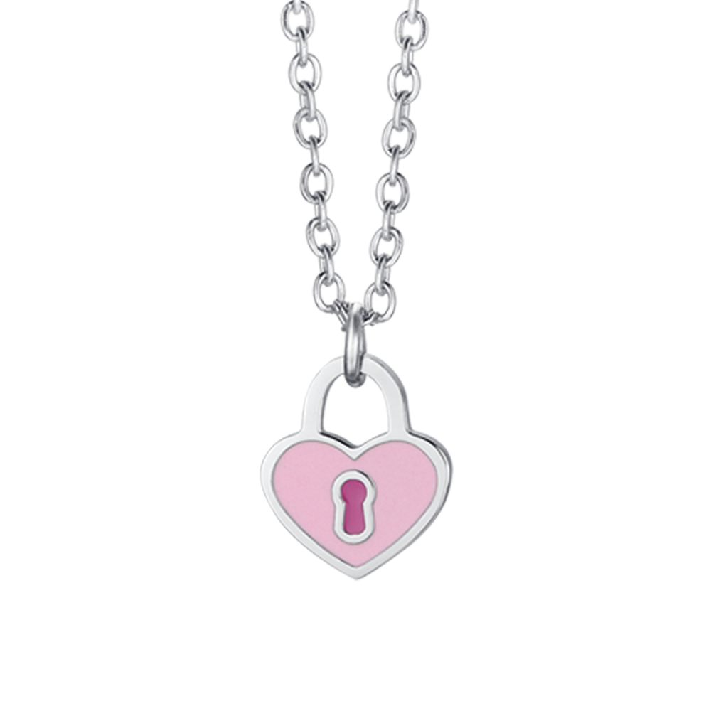 STEEL GIRL NECKLACE WITH HEART PADLOCK