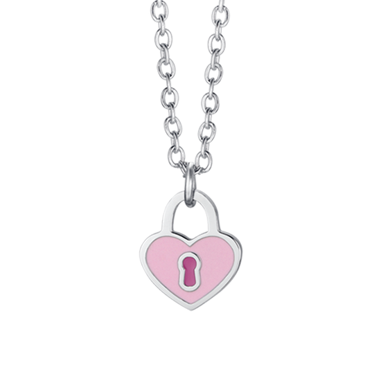 STEEL GIRL NECKLACE WITH HEART PADLOCK