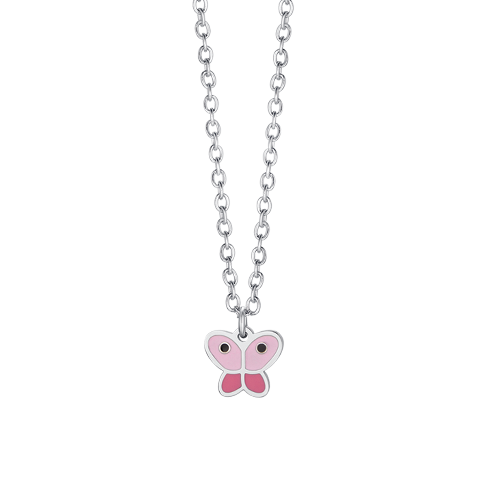 STEEL GIRL NECKLACE WITH BUTTERFLY